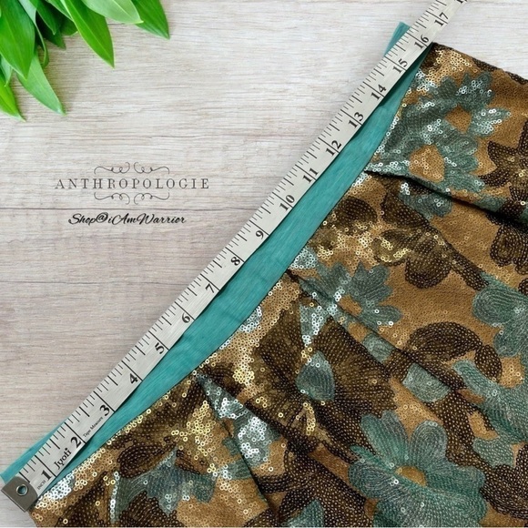 Anthropologie Eva Franco floral sequin tulle a-line skirt *shop@iamwarrior - Picture 7 of 10